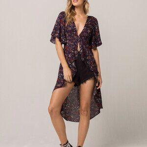 GUC Sky & Sparrow Floral Hi Lo Women's Kimono